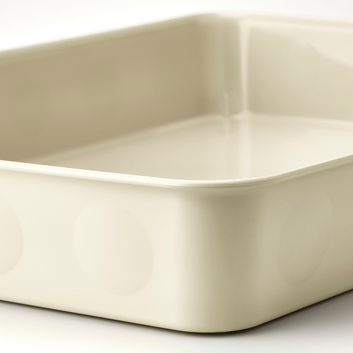 Caja de almacenamiento de plástico NOJIG, color crema, superficie lisa, forma rectangular, limpia y vacía.