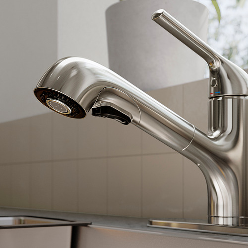 MACKSJÖN, pull out kitchen faucet with spray. 3 of 7 open dialog