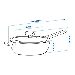 Measurement Illustration - KLIPPFISK sauté pan with lid