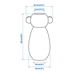 Ilustración de medidas - IKEA PS 2026 florero