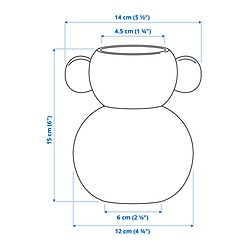 Ilustración de medidas - IKEA PS 2026 florero