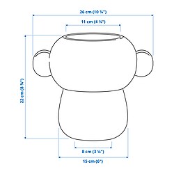 Ilustración de medidas - IKEA PS 2026 florero