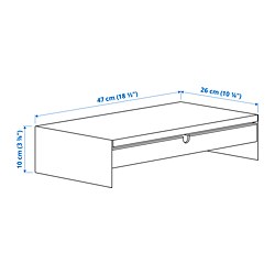Measurement Illustration - ELLOVEN monitor stand with drawer