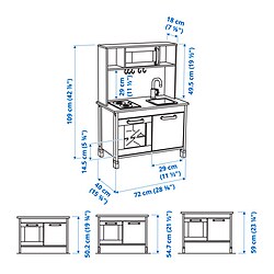 Measurement Illustration - DUKTIG play kitchen