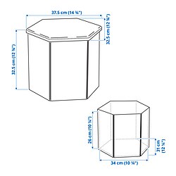 Measurement Illustration - KJUGE ottoman with storage
