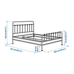 Ilustración de medidas - STJÄRNÖ cama King
