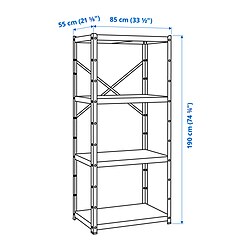 Measurement Illustration - BROR indoor shelving unit