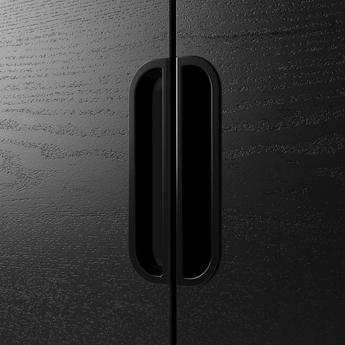 Mueble negro con asa elegante. Diseño moderno, acabados de calidad.