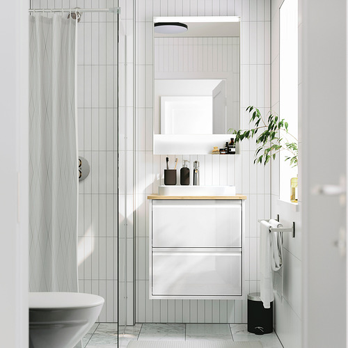 FAXÄLVEN, mirror with built-in LED lighting. 2 of 3 open dialog
