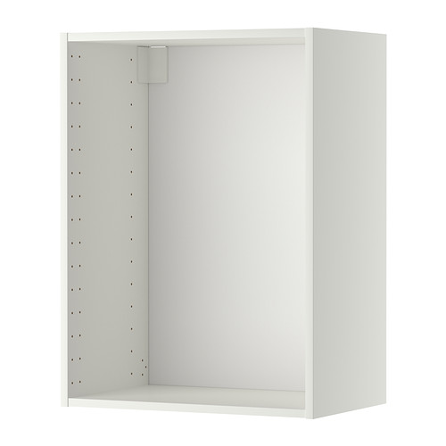 White METOD wall cabinet, rectangular, with perforated back panel for ventilation.
