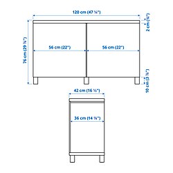 Measurement Illustration - BESTÅ Sideboard with doors 