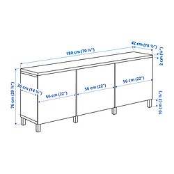 Measurement Illustration - BESTÅ storage combination with doors