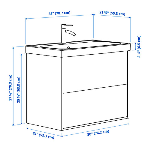 HAVBÄCK / ORRSJÖN, tocador de baño+lavamanos+grifo. 7 de 7 abrir diálogo