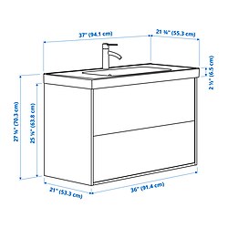 Measurement Illustration - ÄNGSJÖN/ORRSJÖN wash-stnd w drawers/wash-basin