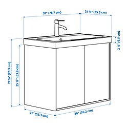 Ilustración de medidas - HAVBÄCK/ORRSJÖN tocador de baño+puertas