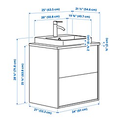 Measurement Illustration - ÄNGSJÖN/BACKSJÖN wash-stnd w drawers/wash-basin