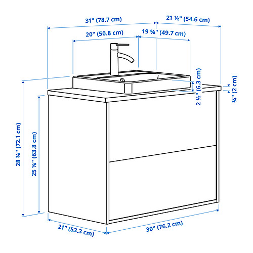 HAVBÄCK / ORRSJÖN, tocador de baño+cajones. 7 de 7 abrir diálogo