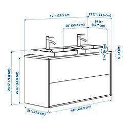 Measurement Illustration - ÄNGSJÖN/BACKSJÖN wash-stnd w drawers/wash-basin