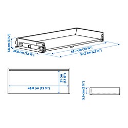 Measurement Illustration - MAXIMERA drawer, low