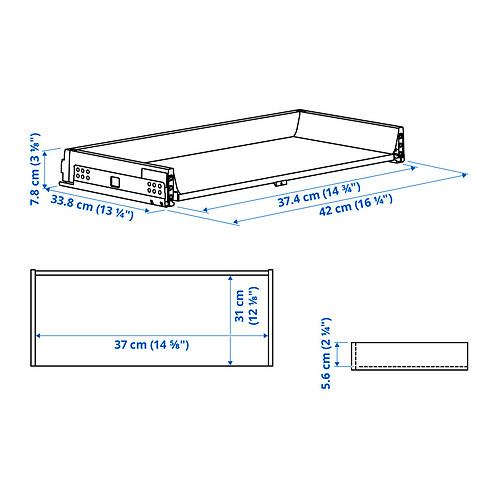 Measurement Illustration - MAXIMERA drawer, low
