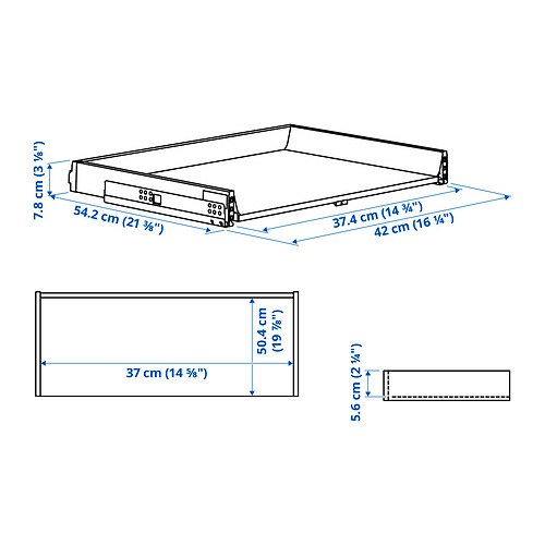 Measurement Illustration - MAXIMERA drawer, low