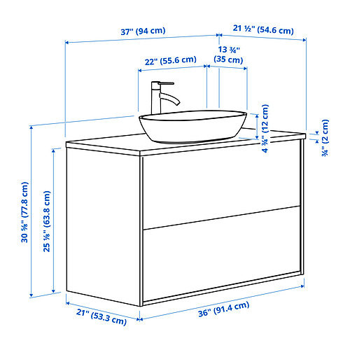 ÄNGSJÖN / OXMYREN, tocador de baño+cajones. 7 de 7 abrir diálogo