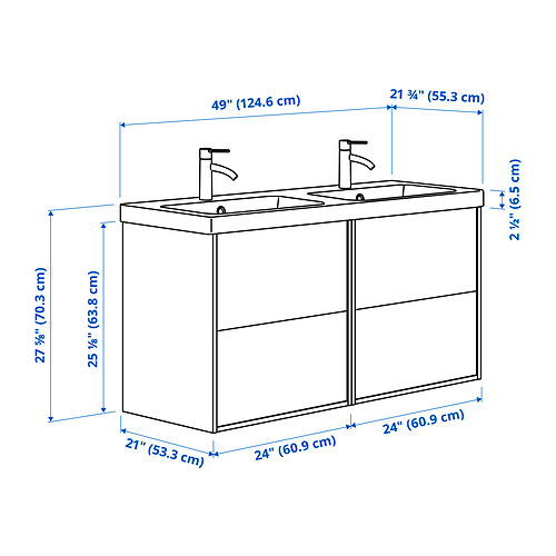 HAVBÄCK / ORRSJÖN, Bathroom vanity with sink & faucets. 7 of 7 open dialog