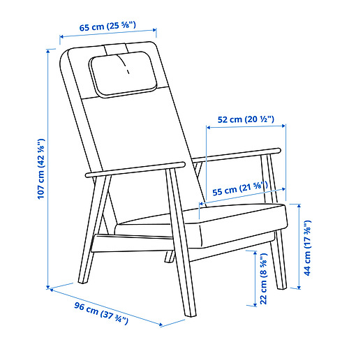 EKENÄSET, high-back armchair and footstool. 7 of 7 open dialog