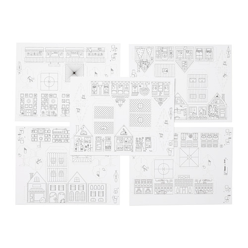 MÅLA, 10-piece cardboard town template set. 2 of 12 open dialog