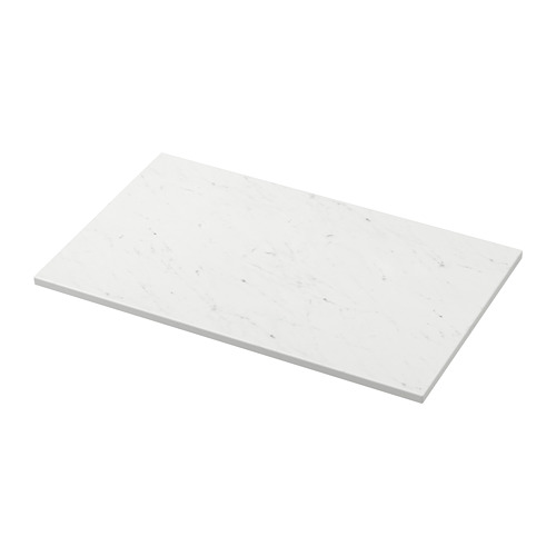 Encimera efecto mármol blanco TOLKEN de Ikea, rectangular, fácil de limpiar, duradera.