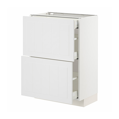 Mueble de cocina METOD blanco, forma rectangular, dos puertas, dos cajones, diseño elegante.