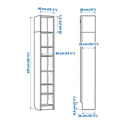 Measurement Illustration - BILLY bookcase