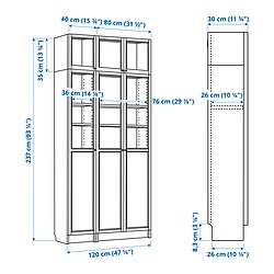 Measurement Illustration - BILLY/OXBERG bookcase