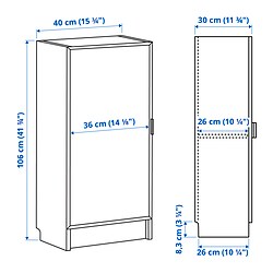 Measurement Illustration - BILLY/HÖGBO bookcase with glass-door