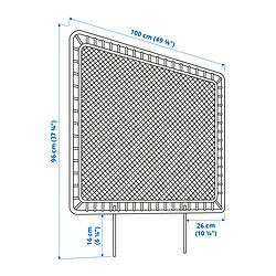 Measurement Illustration - VEVELSTAD Ful bed with 2 headboards