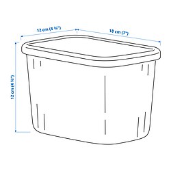 Ilustración de medidas - RYKTA caja de almacenaje con tapa