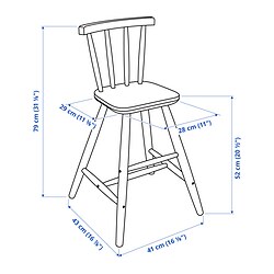 Ilustración de medidas - AGAM silla para jóvenes