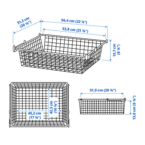 HJÄLPA, wire basket with pull-out rail. 3 of 3 open dialog