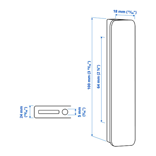 Measurement Illustration - HACKÅS handle