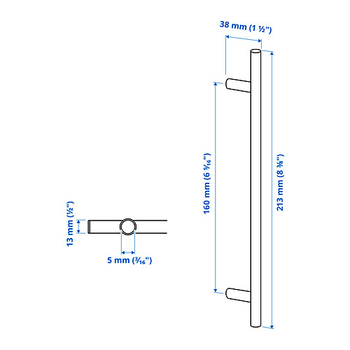 Measurement Illustration - KALLRÖR handle