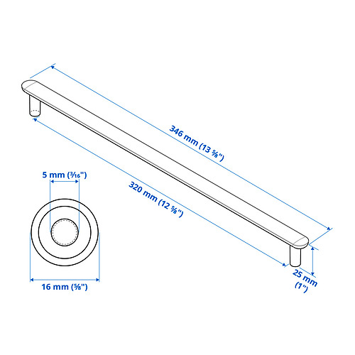 Measurement Illustration - NYDALA handle