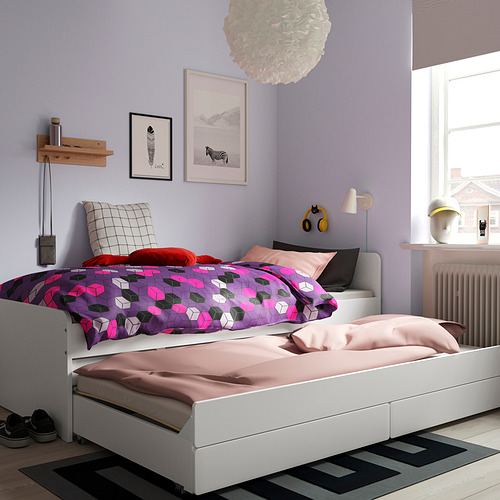 SLÄKT, Cama superior/inferior con almacenaje con tablillas LURÖY. 3 de 8 abrir diálogo