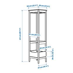 Measurement Illustration - IDANÄS open wardrobe