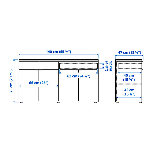 Measurement Illustration - VIHALS Sideboard