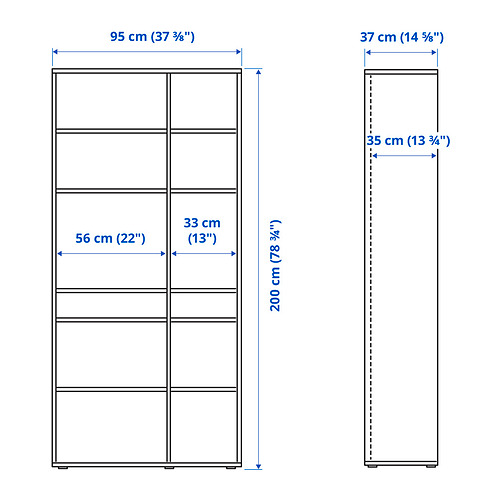 VIHALS, storage combination with glass doors. 3 of 4 open dialog