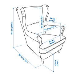 Measurement Illustration - STRANDMON wing chair