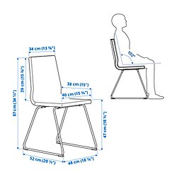 Measurement Illustration - LILLÅNÄS chair