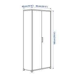 Measurement Illustration - BROR cabinet with doors
