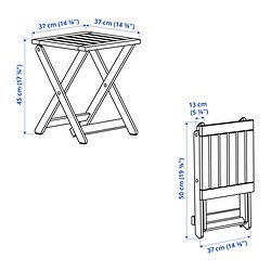 Ilustración de medidas - NÄMMARÖ taburete plegable exterior