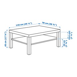 Ilustración de medidas - LACK mesa de centro